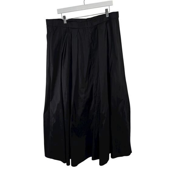 Alex Evenings Black A-Line Pleated Satin Maxi Skirt Formal Womens Plus 1x - Picture 3 of 4
